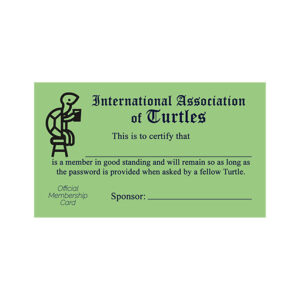 International Association of Turtles membership cards