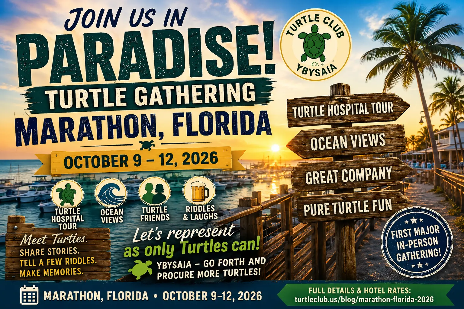 Turtle gathering in Marathon