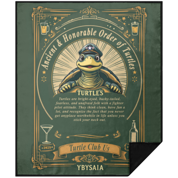 Turtle Creed Picnic Blanket 50x60